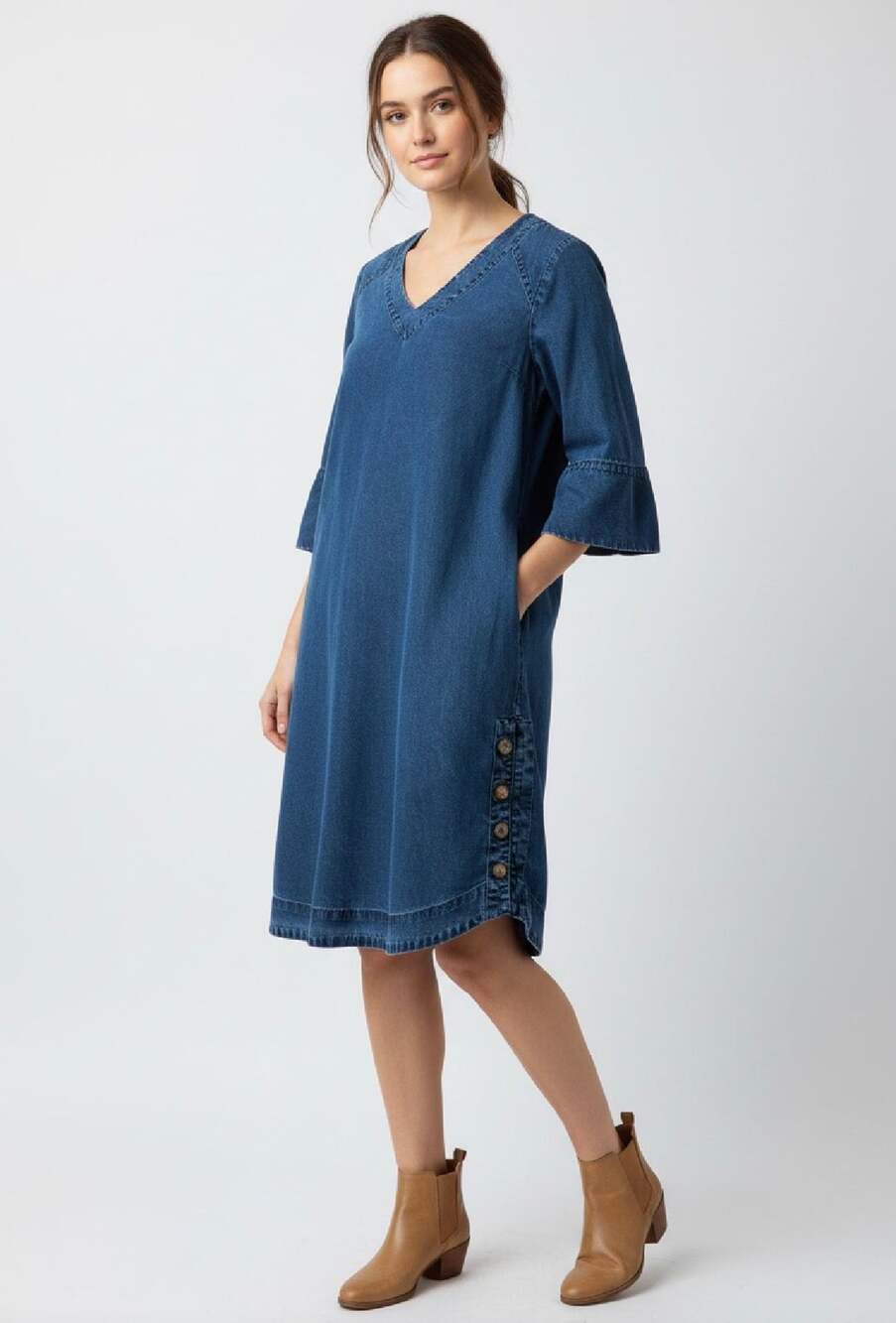 Soft Surroundings Denim Shift Dress – Petite Medium